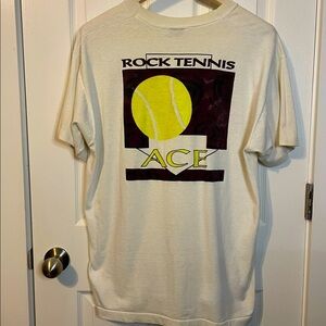 VTG Screen Stars Best white single stitch Rock Tennis tee sz XL